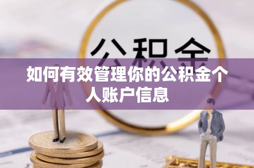 湘潭如何有效管理你的公积金个人账户信息